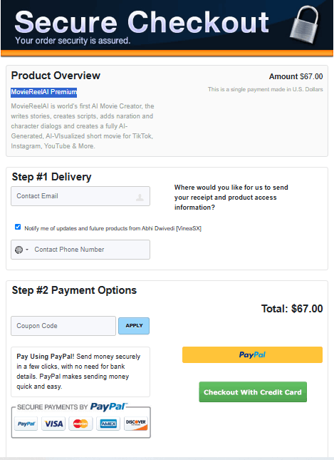 Movie-reel-ai-secure-Checkout 